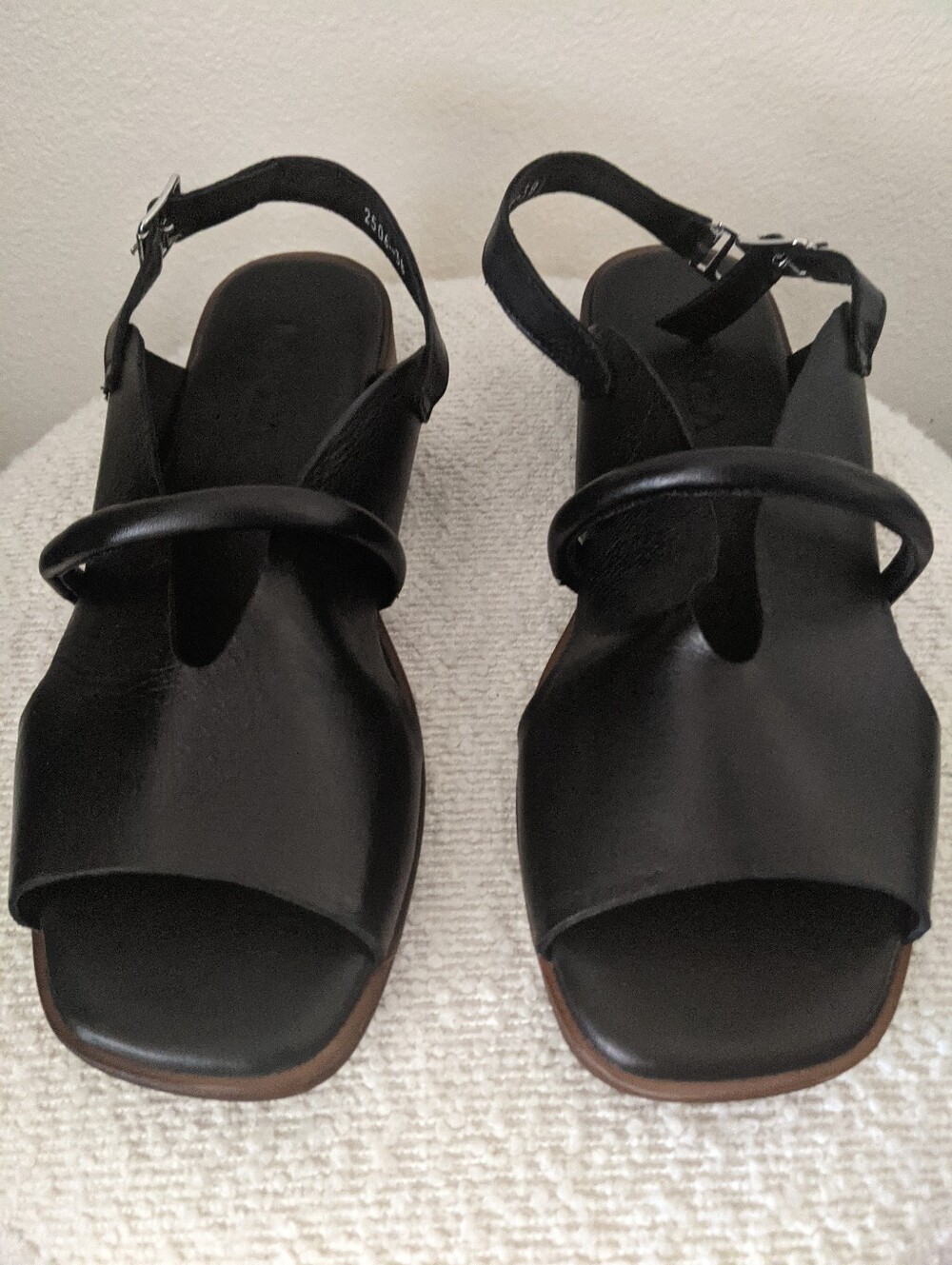Lonza Bergen Black Women's Slingback Sandals  Leather Size 38